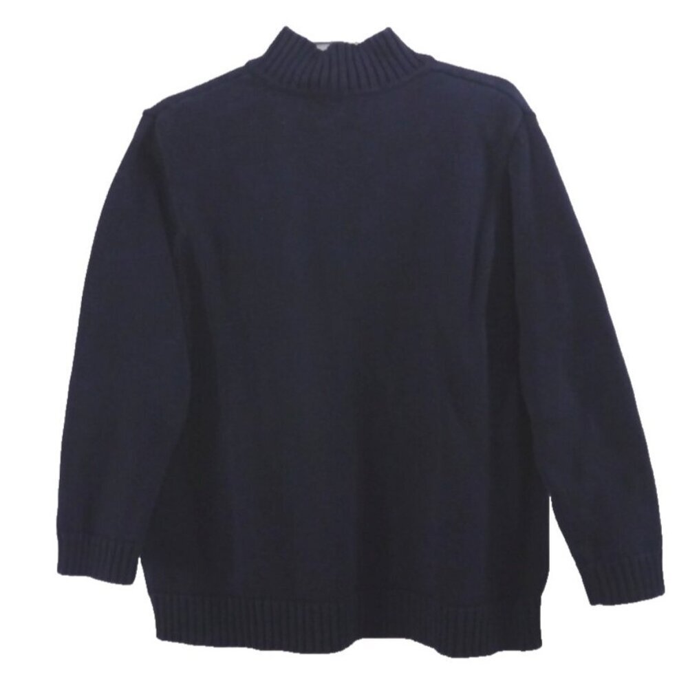 Lauren RALPH LAUREN dark blue heavier weight pull over cotton sweater Women's XL - Picture 3 of 3